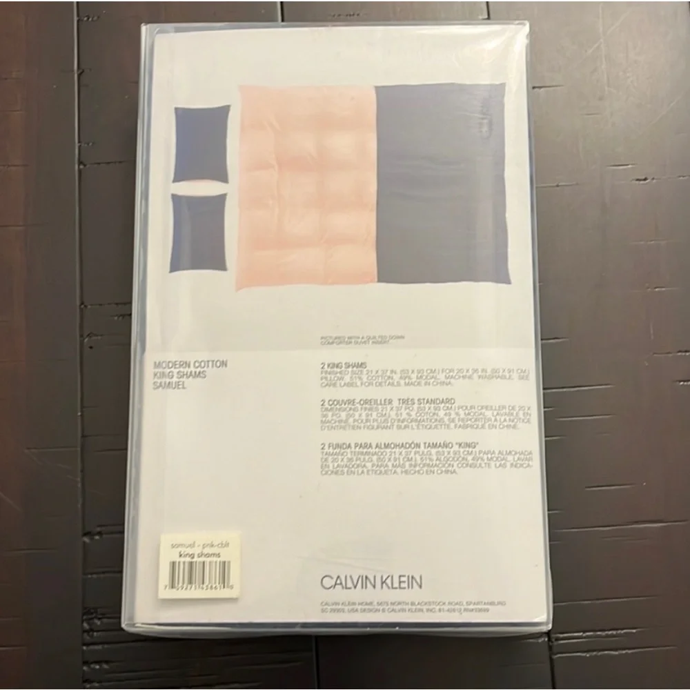 Calvin Klein Samuel Modern Cotton Queen Duvet Cover + 2 King Pillow Shams new
